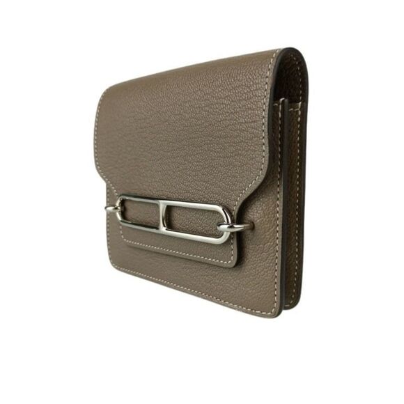 HERMES Hermès Wallet/Coin Case Lauris Luli Etoupe Chevre Mysore Women's - Picture 2 of 9